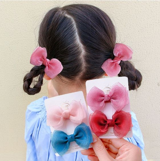 Bow Hair Clip For Kids Cute Ribbon Hair Pin For Baby Girl Korean