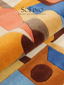 SoFINO | Irregular Multicolor Handmade Wool Carpet