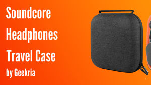 Geekria Headphone Case for Over-Ear Headphones Replacement Hard Shell Travel Carrying Bag with Cable Storage Compatible with ATH-M50X Sony WH1000xm5 Soundcore Space One Headsets