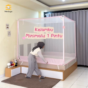 Medoga Kelambu Tidur Minimalis Anti Jatuh Anti Nyamuk Tenda Bayi & Dewasa Jumbo Kotak 120 160 180 200