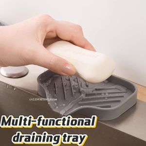 Silicone Faucet Mat Kitchen Sink Tray Soap Dispenser Sponge Drain Pad Sink SplashDrying Mat Countertop Storage Tray SoapTray
