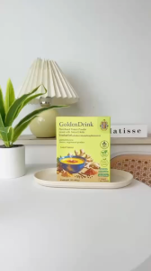 SukhDeeสุขดี GoldenDrink โกลเด้นดริงค์ ผงโปรตีนพืชสมุนไพร (ขมิ้นชัน ขิง มะขามป้อม กานพลู อบเชย พริไทยดำ) ออร์แกนิค