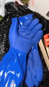 Heavy Duty Nitrile Seamless Hand Gloves For Chemical And Oil Resistance / Sarung Tangan Getah / 橡胶手套