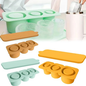 Silicone Ice Cube Mold Stanley Summer Ice Mold with 3 Ice Cubes Tray Reusable Cylindrical Mold Quick Freezing and Easy Demolding