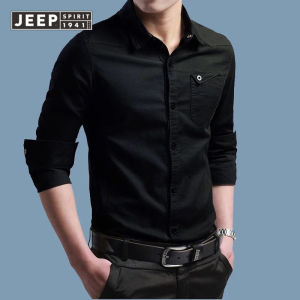 Áo Sơ Mi JEEP SPIRIT Phong Cách Quân Đội Mùa Xuân Nam Mới Áo Thun Tay Dài Thường Ngày Cao Cấp Sợi Tre