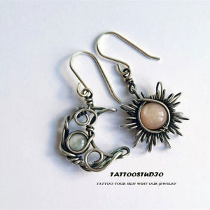 Bohemian Style Irregular Sun Moon Earrings Fashionable Alloy Jewelry Star Cloud Universe Pattern for Women New Arrival