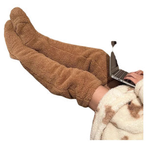 Warm Foot Socks for Elderly People Plush Sleepwear Knee Pads Bedding Warmth Retention Ideal for Cold Legs Winter Sleeping Aid