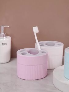 SEA JJT ที่วางแปรงสีฟันแบบหรูหราสำหรับห้องน้ำเพื่อการจัดเก็บและจัดระเบียบในบ้าน