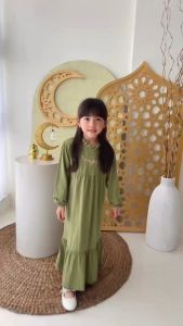 Hooneybee Humaira mix warna Gamis anak 2 sampai 10 Tahun Baju Kaos Perempuan
