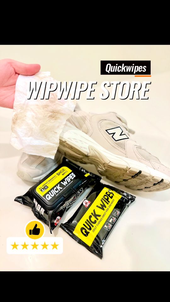 Quick Wipes ของแท้ ล็อตใหม่ แผ่นเช็ดรองเท้า ผ้าเช็ดทำความสะอาดรองเท้า ผ้าเปียกเช็ดรองเท้า ทำความสะอาดรองเท้า แบบบางจุด