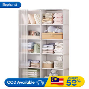 Dustproof Wardrobe With Curtain Household Bedroom Storage Cabinet Rental Room Household Bedroom Storage Cabinet Book Shelf Baju Buku alamari baju 衣橱