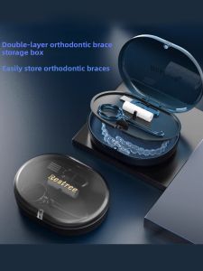 Invisible Orthodontic Retainer Storage Box Portable Transparent Dental Appliance Case with Mirror for Convenient Home Use
