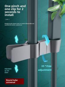 Shower Bracket Bathroom Hanging Shower Nozzle Clip Bath Flower Drying Hook Bathroom Shower Head Base Fixed Buckle