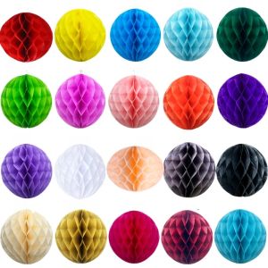 Đèn Lồng Hoa Giấy Tổ Ong 1 Cái 10/15/20/25/30cm Dùng Cho Tiệc Cưới Sinh Nhật Trẻ Em Giáng Sinh Trang Trí Tiệc Chào Đón Em Bé - Nhiều Màu Sắc