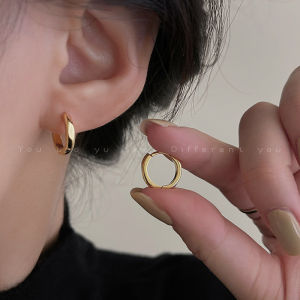 Minimalist Gold Hoops Earrings Womens Fashion Jewelry Elegant Simple Circle Studs  out New Style Alloy Geometric Pattern