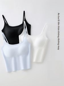 MiiOW | Áo ba lỗ không đường may Ice Silk không dây một mảnh không tay mùa hè cho nữ Áo ngực liền thân che bắp chân lưng đẹp