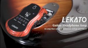 LEKATO Mini Guitar Amplifier Plug In with 5 Built-in Effects Clean Overdrive Distortion Rechargeable Mini Guitar Practice Amp Bass Amplifier
