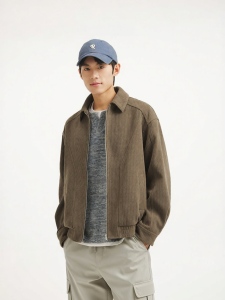 Hotwind | Turn-down Collar Texture Casual Loose Jacket
