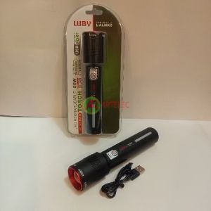 SENTER LED ZOOM 50W LUBY L-AL8002 cahaya putih - 4 MODE CAHAYA - COB - BATERAI 2.600mAh LITHIUM
