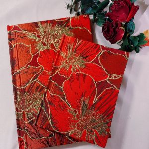 Hebens Red Vintage Micro Sand High Aesthetic Value New Year Notebook Diary Book Girl Gift A5 Cloth Cover Lock Stitching