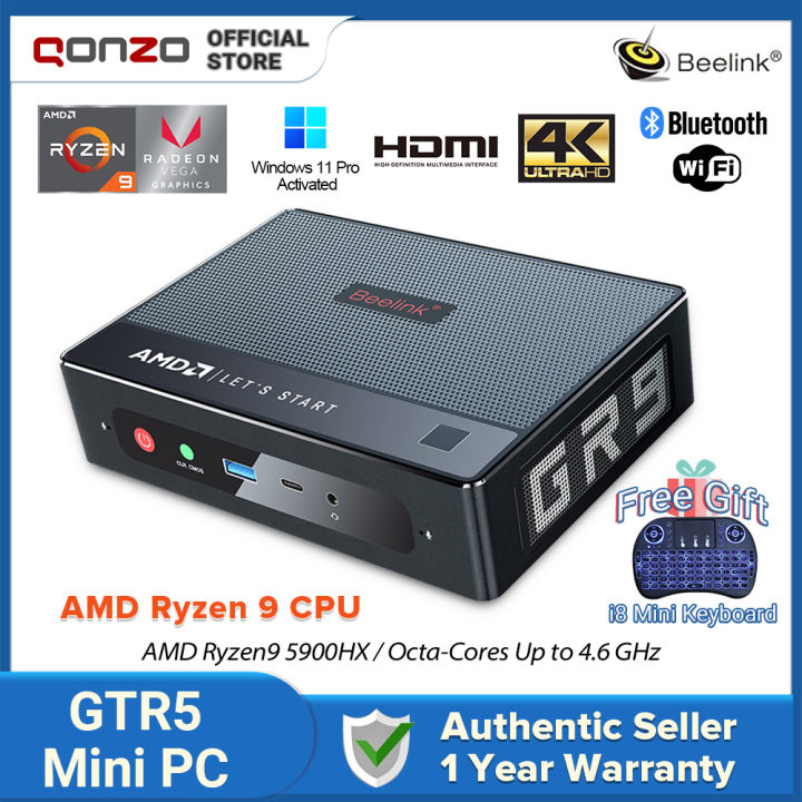 New Beelink GTR5 MINI PC (Pre-activated Win 11 Pro) 16/32GB DDR4 500GB/1TB  SSD