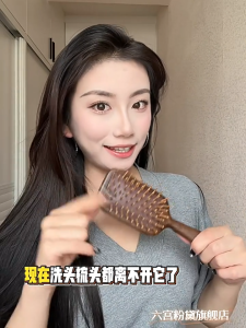 [Sandalwood Air Cushion Comb] Womens Hair Detangling Massage Comb | Scalp Meridian Care | Portable Anti-Tangle Comb Practical Gift