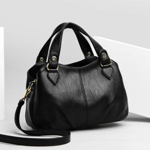 Large Capacity Soft Leather Shoulder Crossbody Bag for Women Midlife Mom Bag Fashionable Simple Design Handbag Tote Bag