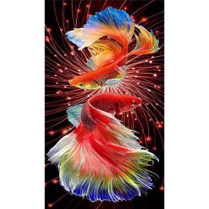 Ueb Official Mall ✪ 11CT 3 Strand Full Embroidery Koi Fish Cotton Print Cross Stitch Home Decoration