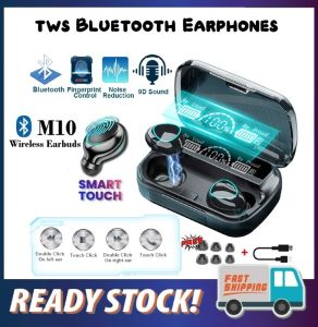 TWS M10 Plus LED Display Fone Headphone Bluetooth 9D Stereo Hifi Suara Mikrofon Earbud dengan Charger