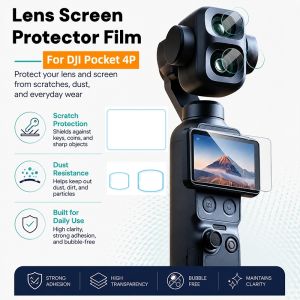For DJI Osmo Pocket 4P 9H Tempered Glass Ultra-Clear Glass Camera Lens Screen Protector Film For DJI Pocket 4P Accessories Set