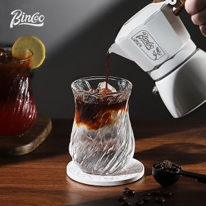 BINCOO Glass Cup Ins Style Ice American Latte Coffee Cup Home Use Cold Drink Cup Beverage Cup