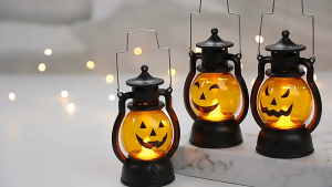 โคมไฟฮาโลวีน โคมไฟหน้าฟักทอง ตะเกียงไฟ LED เครื่องประดับสําหรับ Home Party Supplies DIY ตกแต่งฮาโลวีน ไฟประดับ สำหรับตกแต่งบ้าน