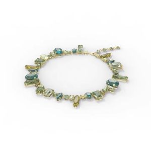 💖Swarovski💖Gema mixed cut blue gemstone pendant necklace S925 sterling silver womens fashion necklace hypoallergenic non-allergenic Valentines Day gift birthday gift for girlfriend bestie