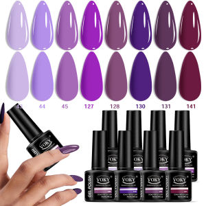 Bộ Dụng Cụ Làm Móng Gel VOKY 8 Món Để Làm Móng Tự Làm Phù Hợp Với Đèn UV/LED Làm Cứng Các Loại Polymer ACRYLATES/CARBAMATE Lý Tưởng Cho Các Cô Gái Và Phụ Nữ.