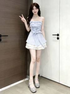 CHANGTONG | Trendy Petite Unique Bow Waist Pleated Short Summer Dress