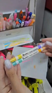 💙ปากกาไฮไลท์ ควอนตั้ม Quantum สี2หัว QHP-790 Pastel สีพาสเทล (ราคา/ด้าม) | KKNT