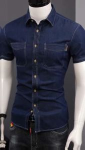 Áo Sơ mi nam áo sơ mi cộc tay giả bò siêu phẩm mới cực đỉnh mạnh mẽ nam tính N48