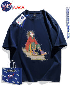 เสื้อยืดคอกลมแขนสั้นผ้าฝ้ายแท้ร่วมสมัยสำหรับฤดูร้อน สำหรับทุกเพศ คอกลม ลายการ์ตูนอเมริกัน ทรงหลวม ใส่สบาย สำหรับผู้ชายและผู้หญิง