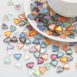 30pcs 8x10 มม.กลางสามเหลี่ยม Faceted แก้วคริสตัลออสเตรีย Spacer ลูกปัดแบบหลวมสําหรับเครื่องประดับทําสร้อยข้อมือสร้อยคอ DIY