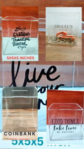 2025 ALKANSYA IPON CHALLENGE HIGH QUALITY 5X5X5/PERSONALIZED/IPON Goals Acrylic Coin Bank/GIFT IDEA/ SOUVENIR/Money Savings /Travel Fund/Emergency Fund - LIVE YOUR DREAM