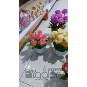 DRPT18 PT19 Pot Tanaman Hias Bunga Hias Plastik Ornamen Pot Bonsai Artificial Flower Decoration