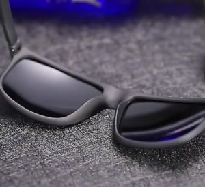 Kacamata Polarized Retro Hitam Olahraga Bersepeda Pria & Wanita