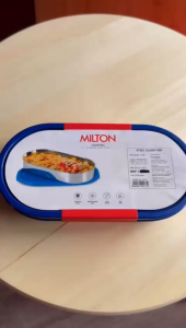 MILTON Steel Slider Stainless Steel Container 450 ml Blue