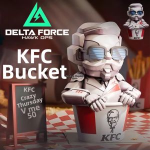 KFC Ken Bucket Figurine 3D Printed Model Desktop Decor