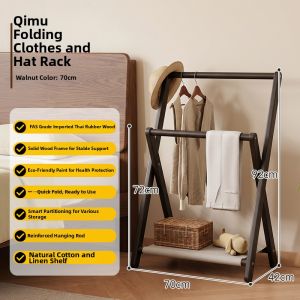 ZHUSHANXIA | Wooden Foldable Clothing Rack