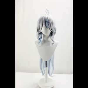 Genshin Impact Focalors Cosplay Wig Furina Wig Silver White Blue Anime Heat Resistant Hair For Party