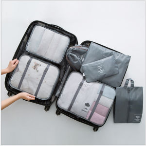 HOMY 7pcs Travel Stoage Bag SetTravel Organiser Foldable Luggage Set Washable Travel Pouch Packing Bag for Clothes Shoes Underwear