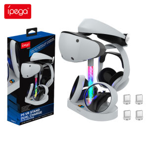 Narsta For PS VR2 Magnetic Absorption Rainbow Charging Stand for PSVR2 Handle Seat with Colorful RGB Light Can Store Glasses Headset