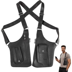 Mens Shoulder Underarm Bag Anti theft Hidden Adjustable Strap Leather Cover