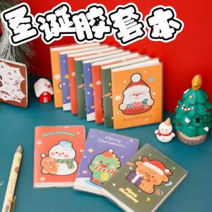 🎄Xmas Special🎄 Cute Cartoon Christmas Theme A7 Mini Portable Pocket Notebook Cover School Office Stationery Gift Idea